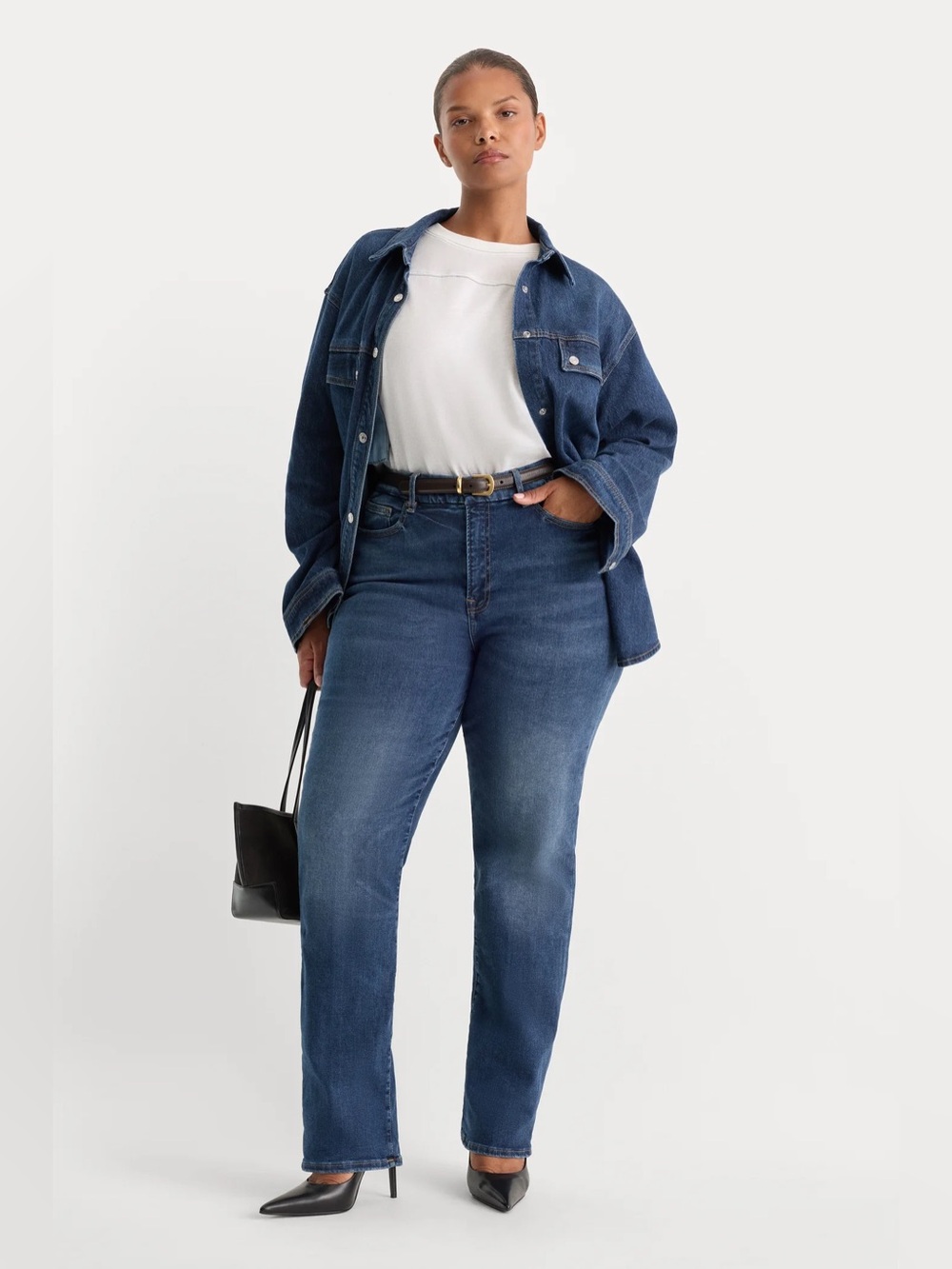 GOOD AMERICAN Always Fits Good Legs Straight Jeans Size 14-18